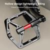 Double DU Bearing Ultralight Bike Pedals Aluminum Alloy Bicycle Platform Pedals Anti-Slip Cycling Safety Pedals for Night Riding
