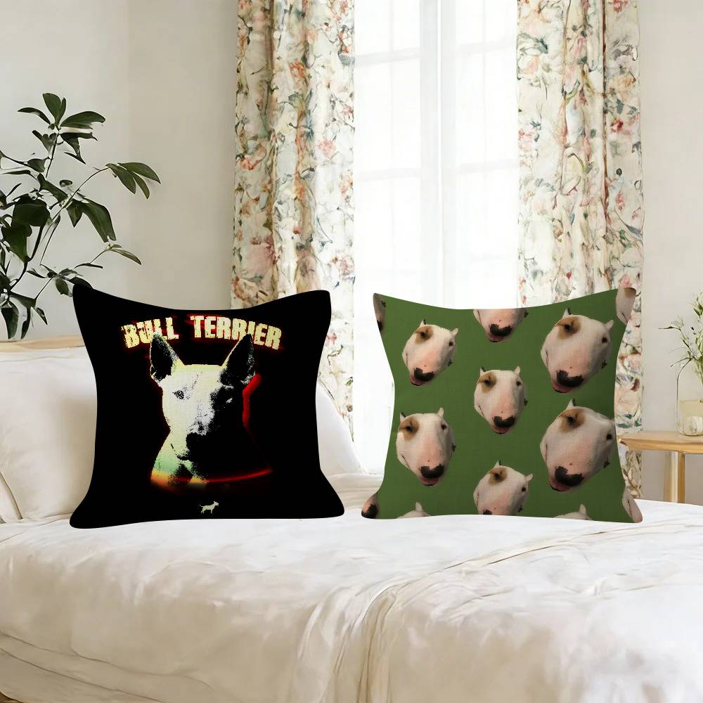 Cartoon Bull Terrier Series Personalized Pillow Cover Kids Bedroom Wild Party Decor Pillowcase kid Birthday shower Gift