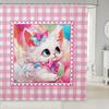 ManCute Frog Kids Shower Curtains,Lavender Flowers Butterfly Romantic Bathroom Curtains for Girls Boys Women,Cartoon Animals