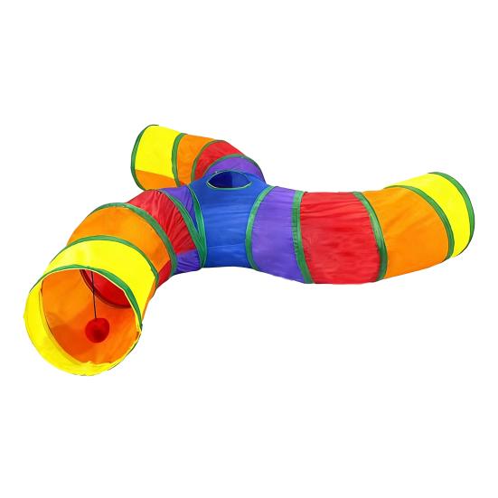 Cat Tunnel Tube Toy for Indoor Cats 5 Way/3 Way/S-Shaped Collapsible Play Tunnel with Interactive Peep Hole for Kittens Puppies Rabbits