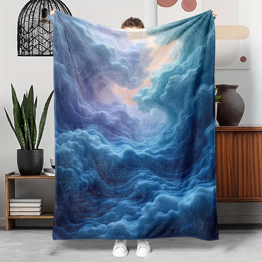

Ocean Wave Sky Clouds Fleece Blanket Abstract Art Design Soft Cozy Throw Home Decor for Living Room or Bedroom Gift for Nature 70x100cm28x39in