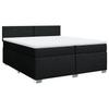 Box Spring Bed with Mattress Black 200x200 Cm Fabric