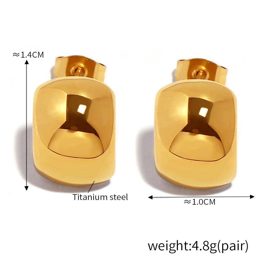 

Бренд Модные Минималистичные Серьги-пусеты C-образной формы Темперамент из титановой стали с покрытием 18-каратным золотом F182.