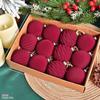 8cm Velvet Dark Color Flocked Christmas Tree Ornaments