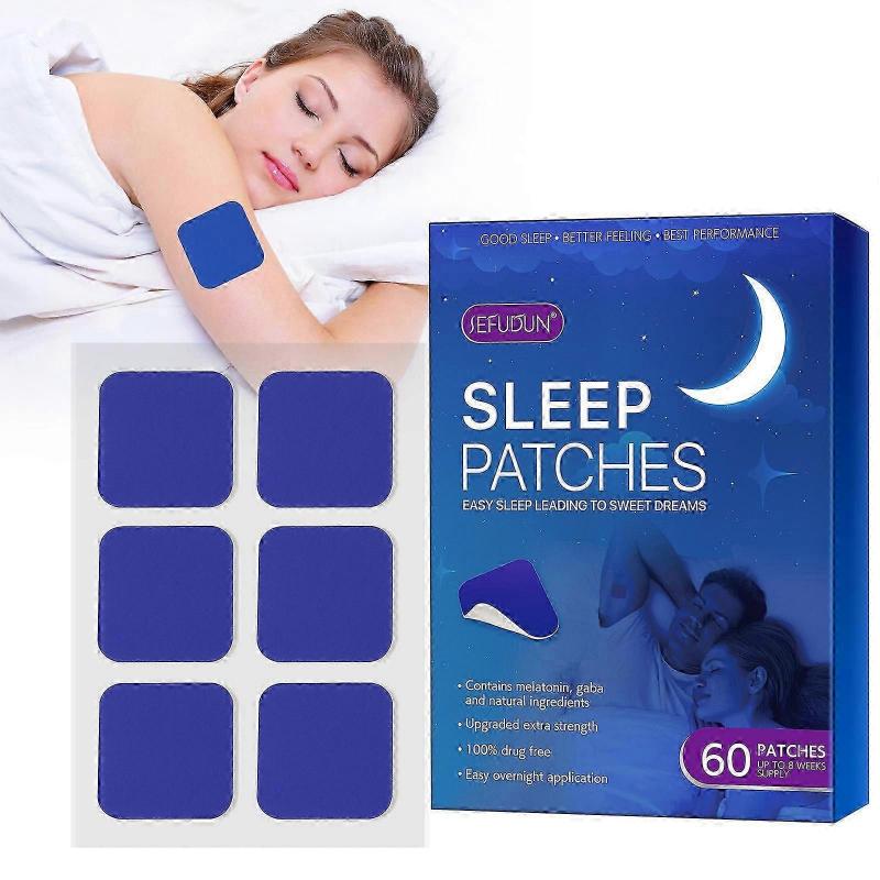 60 Pcs Sleep Aid Patches for Men and Women, All Natural Deep Sleep Patch, Non-Drug, Improve Sleep Quality, Calming & Relaxing