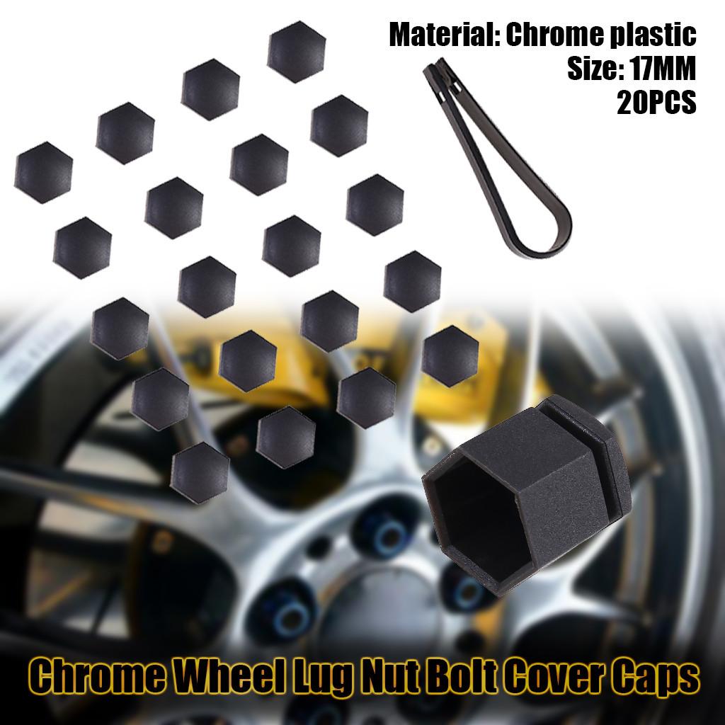

20 шт., 17 мм, хромированные колесные проушины, болты, крышки, протектор, пластик