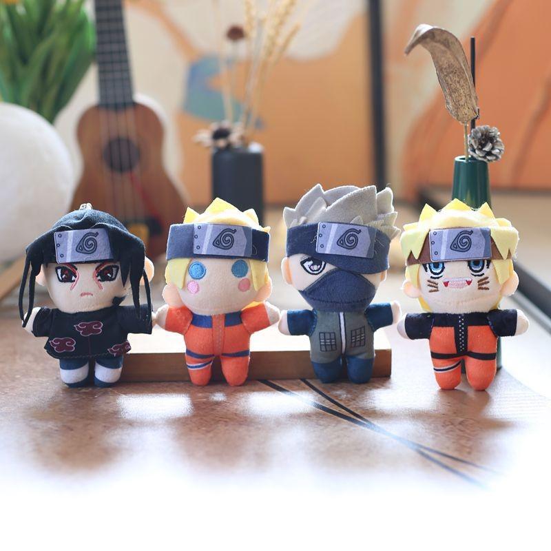 Plush Naruto Short Stuffed Doll Keychain Sasuke Kakashi Character For Fans Decor