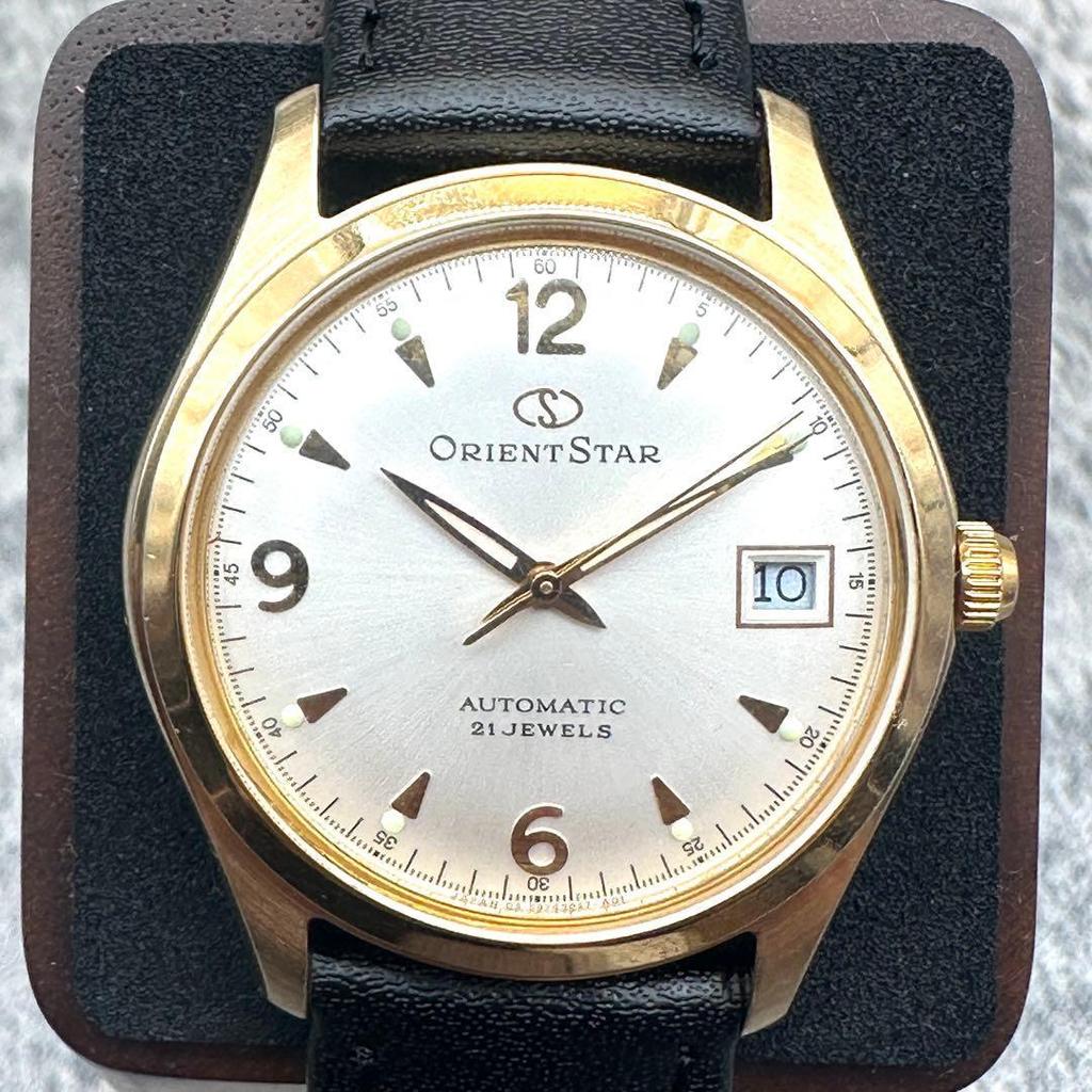 Used Orient Star 21 Stone Date Back Skid Automatic Watch