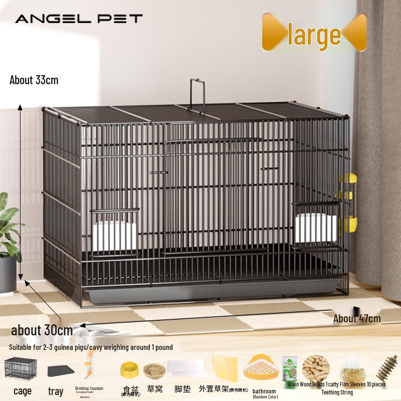 Indoor Guinea Pig Cage with Toilet, Anti-Spray Urine Protection, and Special Villa Design