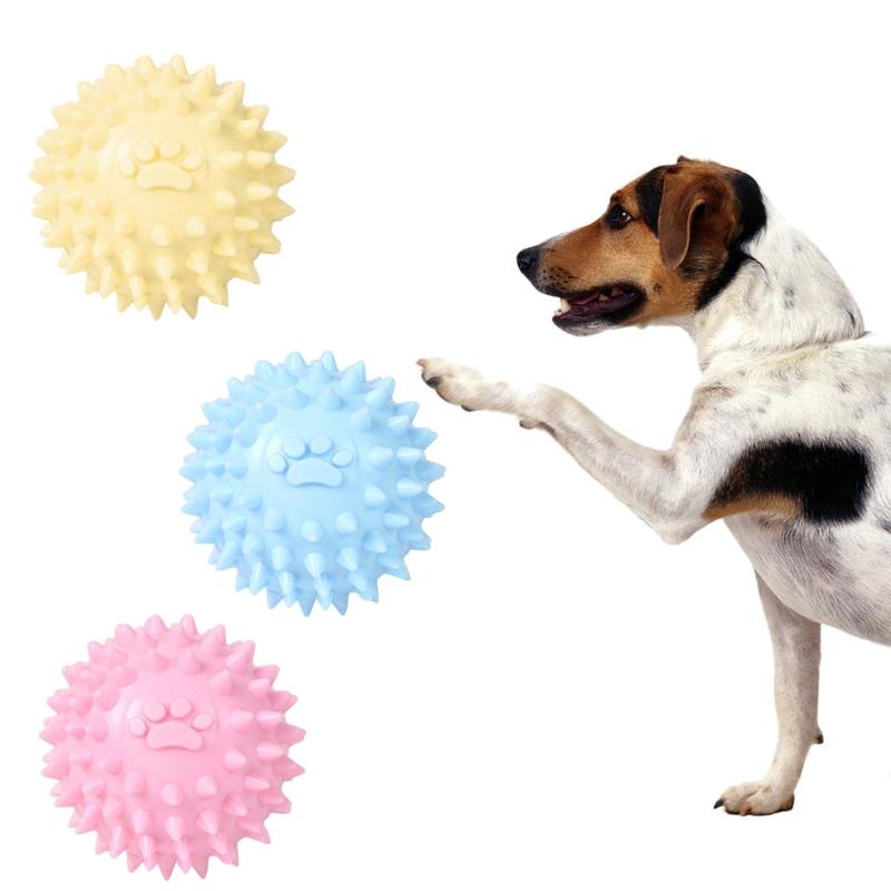 Dogs Chew Toy for Small Medium Dogs Aggressive Chewers 2.4in Small Spiky Ball Safe TPR Material for Puppy Teething