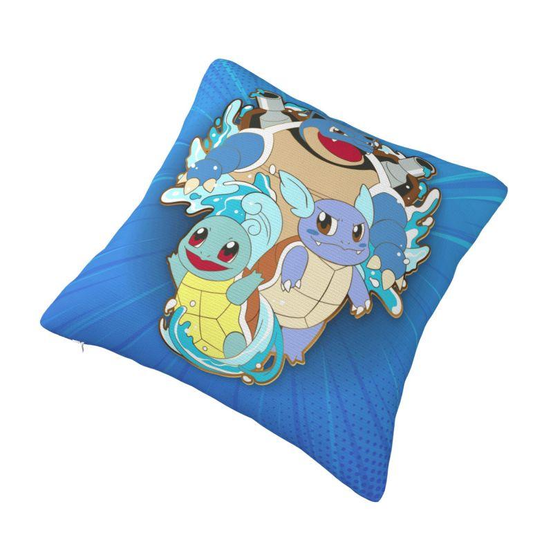 Custom Luxury Squirtles Anime Cushion Cover for Sofa Velvet Play Game Pillow Case