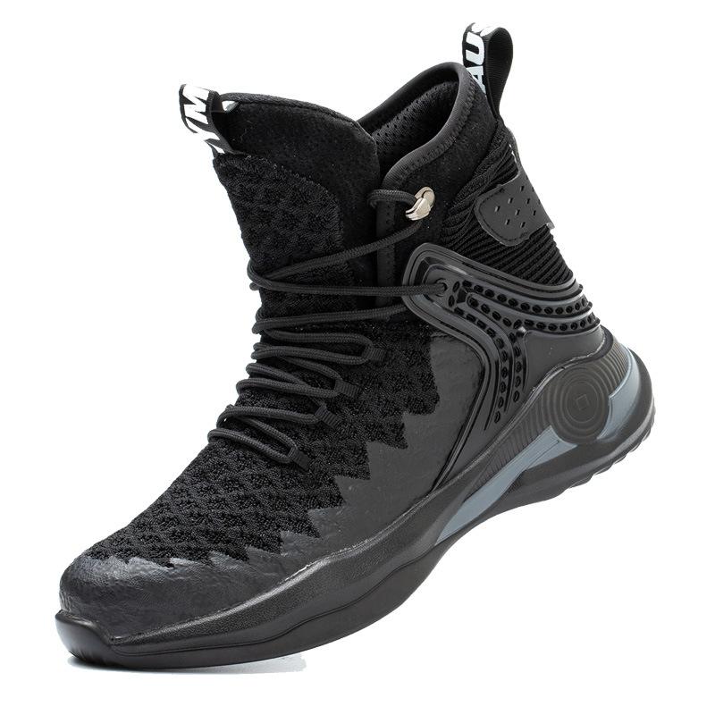 

мужские противоударные и проколозащитные стальные баотоу дышащие защитные ботинки высокие рабочие ботинки 50 чёрный