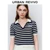 UR Women's Color-block Stripe Knit Polo Top