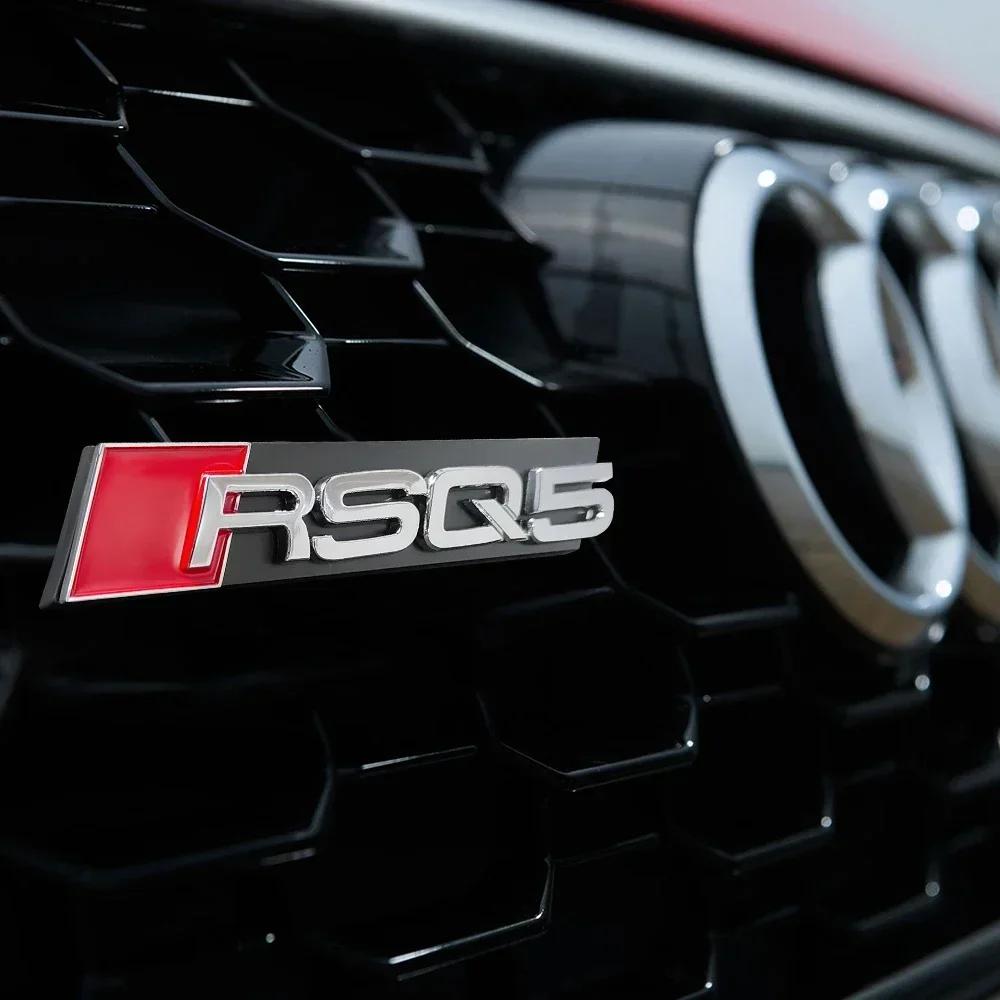 Car Styling Hood Front Grille Emblem for Hot RSQ3 RSQ5 RSQ7 RSQ8 Logo Auto Grill Badge Decoration Sticker Refit Accessories