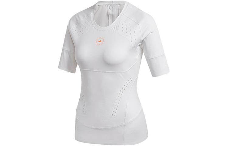 

Adidas T Shirts Women s White Crew Neck Moderate Straight Fit FU6240 M