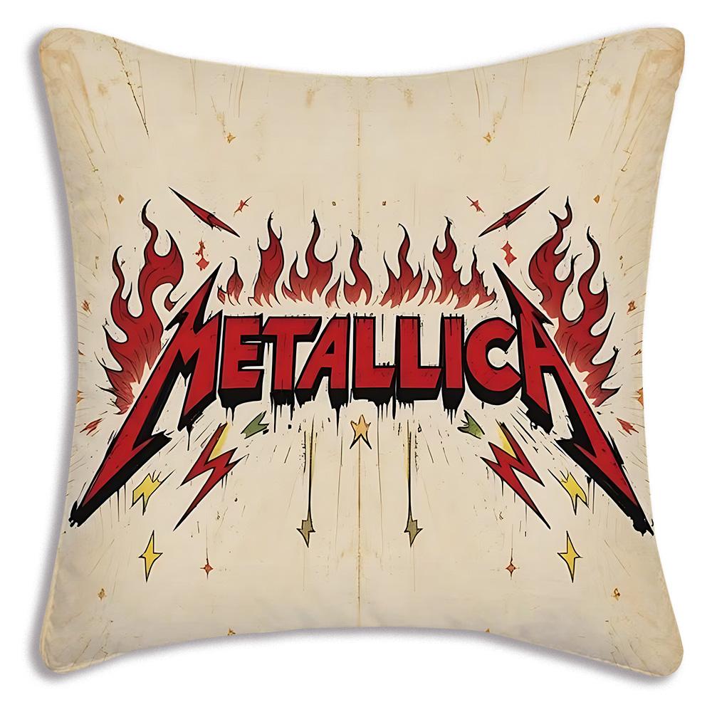 Anime Band M-METALLICAs Pillow Covers Cartoon Sofa Decorative Home Double-sided Printing Short Plush Cute Cushion Cover