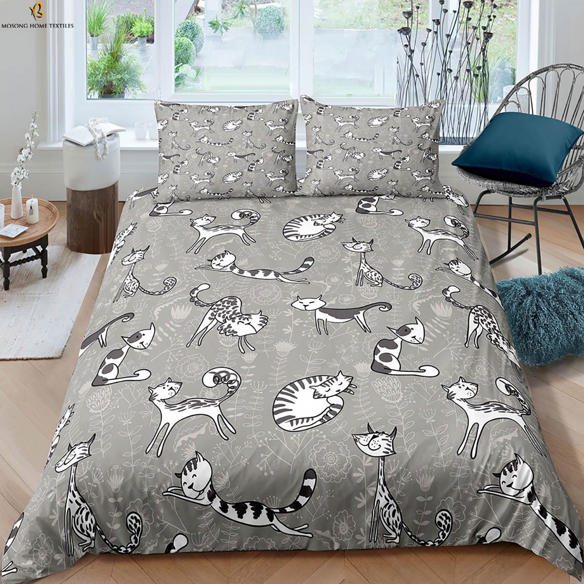 

Comforter Funny Cat By The Sea 3D Printed Children S Room Bedding Set Three-Piece Set Comforter (quilt)-EU Single(135*200cm)3pcs