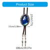 Adjustable Braided Cord Rodeos Bolo Tie Necktie Feature Oval Shape Stone Pendant Western Jewelry Necklace for Men Women