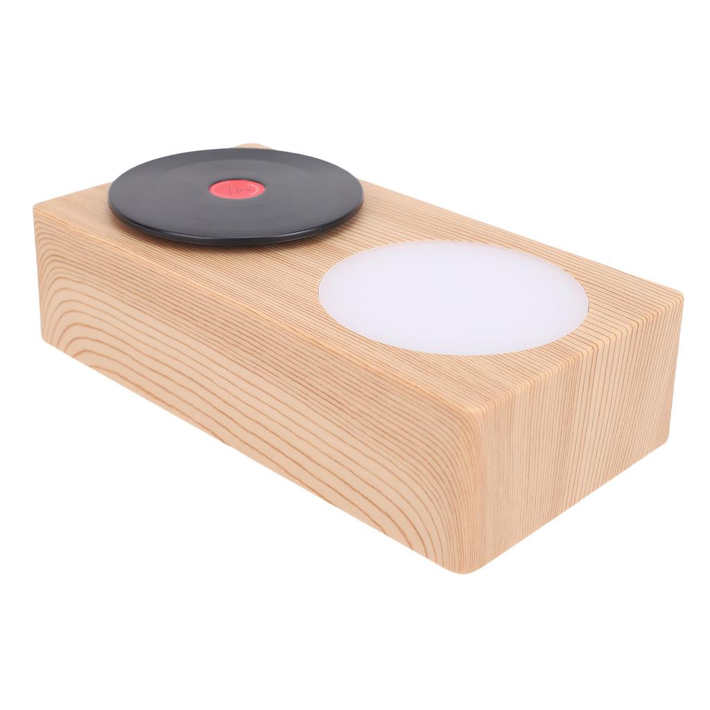 Record Player Bluetooth Speaker with Night Light Wooden Bluetooth 5.0 3 Modes Portable Wireless Turntable Speaker for