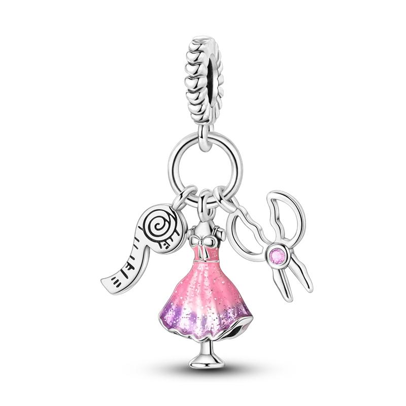 Copper Metal Pink Color Love Color Flower Colorful Drawing Board Pendant Bead Components Camera Charm Bead Components Bead Component Compatible With