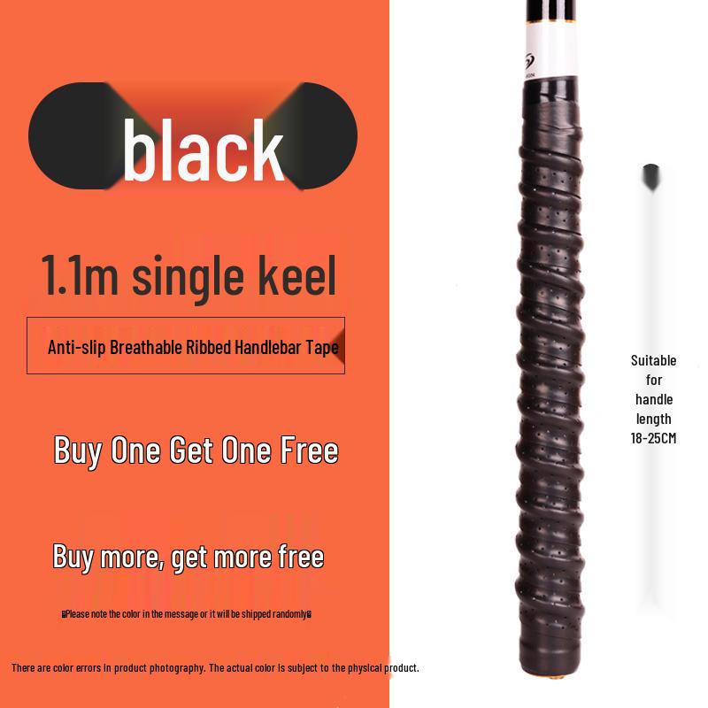 Non-slip, anti-static, sweat-absorbing fishing rod grip tape with extended insulating handle cover.