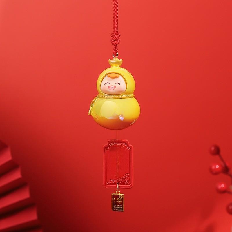 Gourd Shape Resin Car Pendant With Chinese Style Decor For Vehicle Interior Enhancement