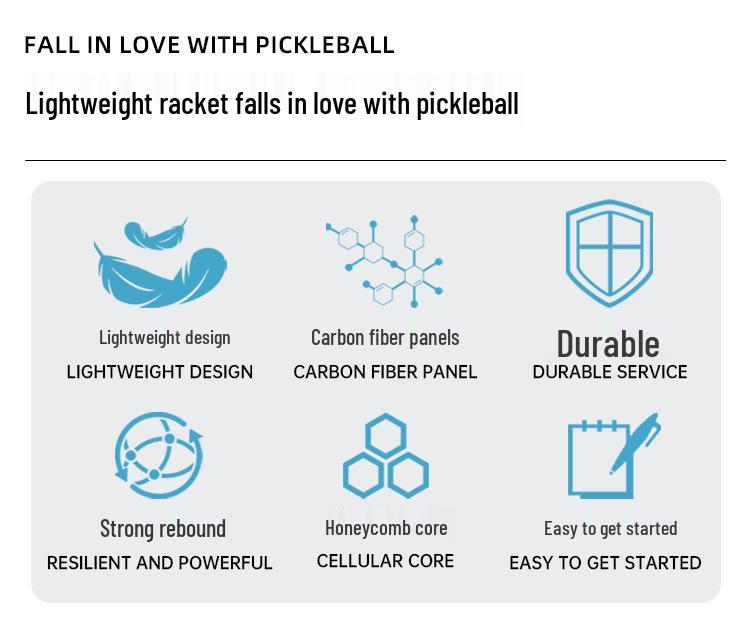 T700 Carbon Fiber Pickleball Paddle Set for Adults & Kids - Professional Competition Quality.