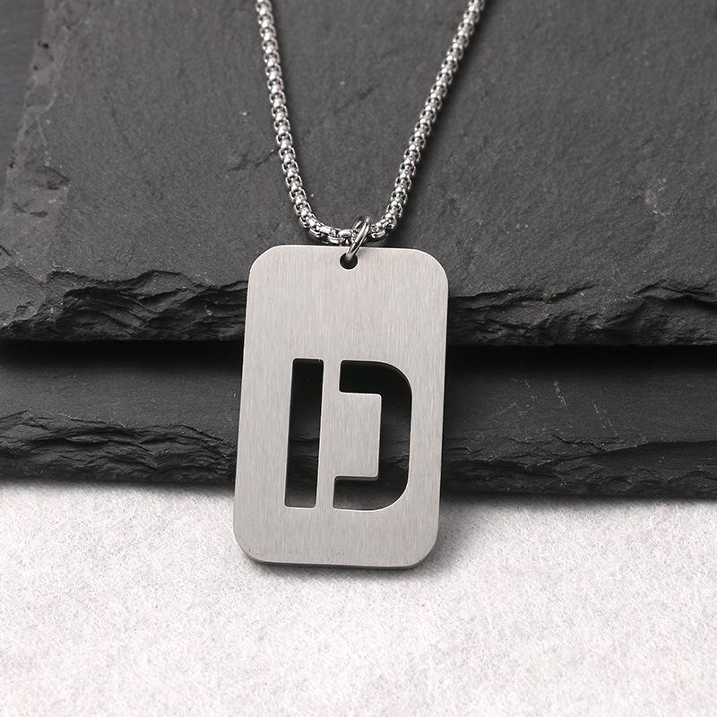 Personalized 2024 Stainless Steel Dog Tag Necklace: Hip Hop Style Long Chain for Couples