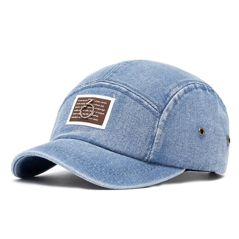 

Джинсова бейсболка чоловіча з коротким козирком весняно-літня кепка жіночий капелюх від сонця для вулиці синій