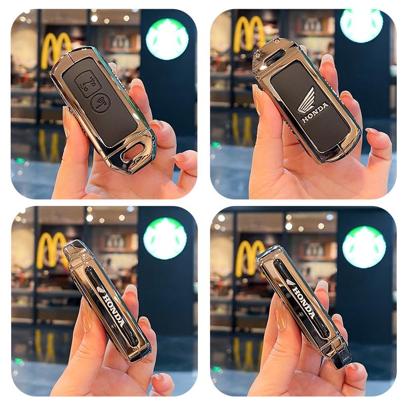 Leather Car Remote Key Case Cover Shell For Honda Forza 125 300 350 750 ADV Pcx 125 Xadv Super Cup SH150i SH300 Sh125 XAV Xlov