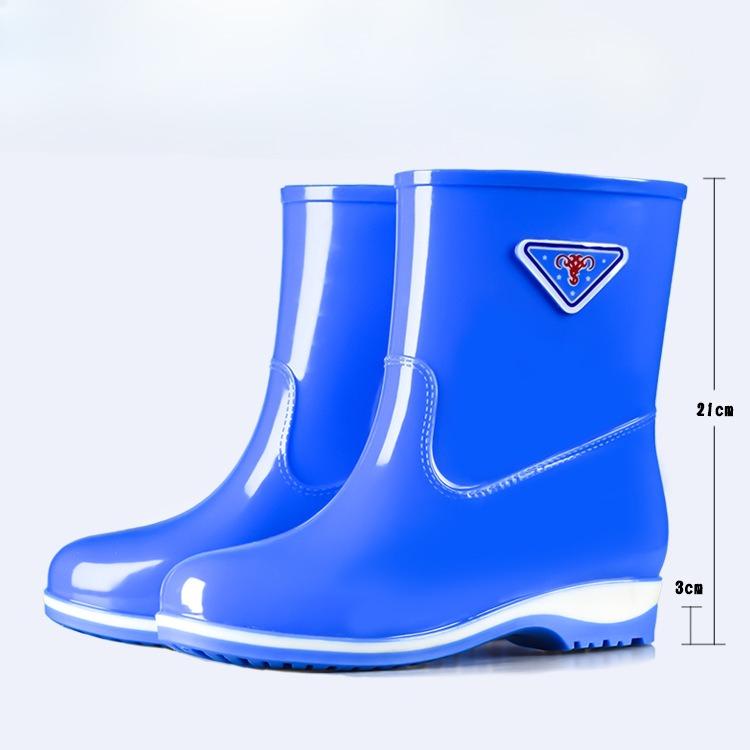 Fashion Women's Low-tube Rain Boots, Water Shoes, Thick Warm Rain Boots