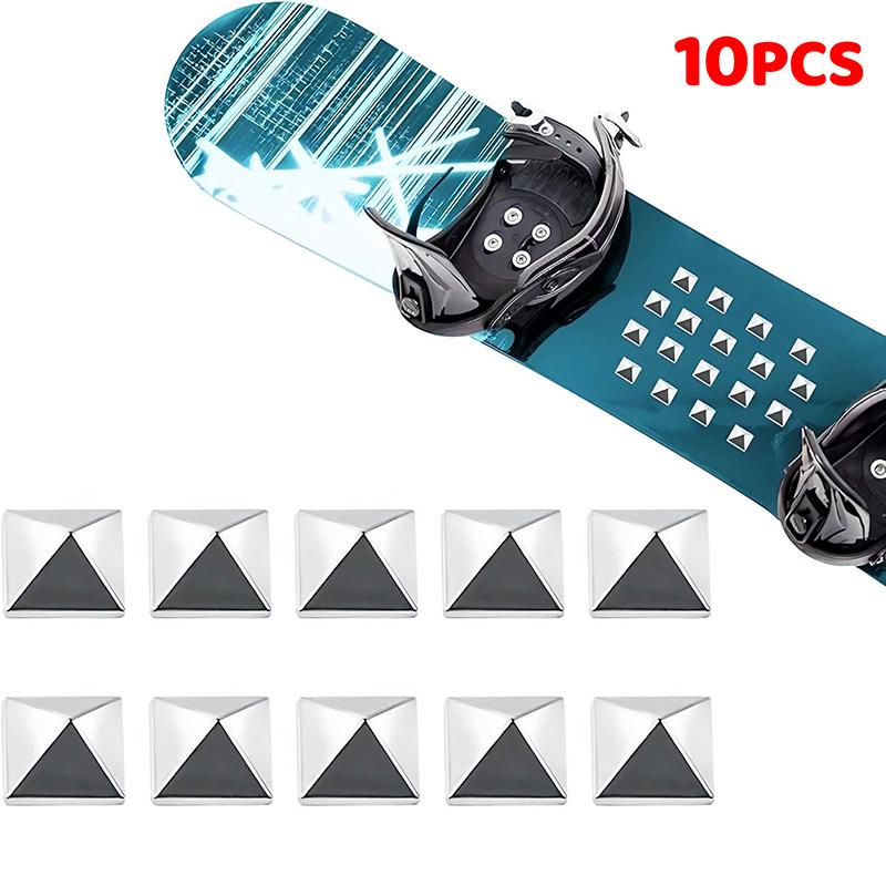 New 10PCS Snowboard Stomp Pad Non-Slip Pentagram Studs Grip Traction Pads For Snowboard Edgy Style Traction Pads, Ski Binding