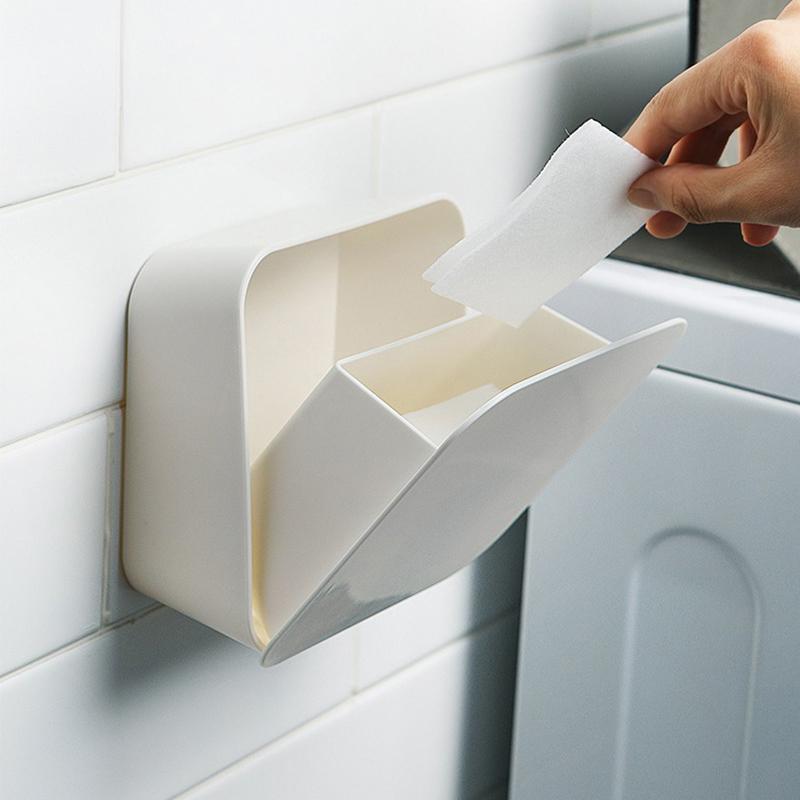 Badezimmer-Organizer, Aufbewahrungsbox für Wattepads, Wandmontage, staubdicht, Tamponbehälter, Wattestäbchenhalter, Kosmetik-Organizer
