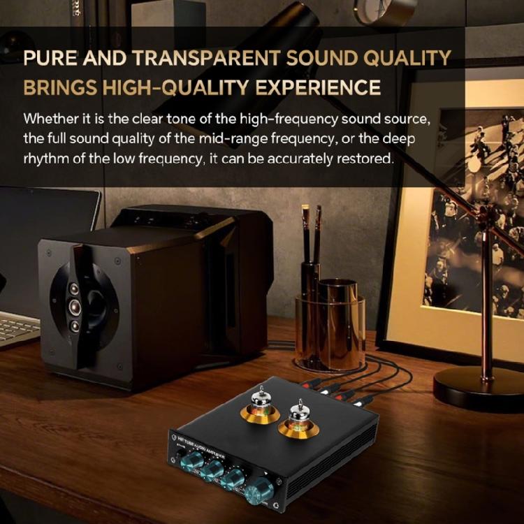 HiFi Stereoes Preamp Featuring Vacuum Tubes and Gold Plateds RCAs Connectors for Sound Quality