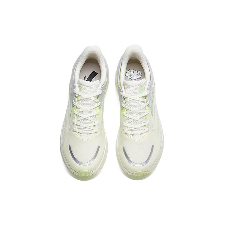 Anta Cushioning Slip Resistant Abrasion Resistant Breathable Lightweight Low top Running Shoes Women's White Green Gray 122235556-6
