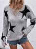 Women's 2025 Winter Star Pattern Casual Pullover Knit Sweater