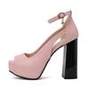 Fashion Summer European and American Peep Toe Shoes Super High-Heeled Pumps Platforms Goth Sandals Ankle Strap Buckle Wedding Party Shoe