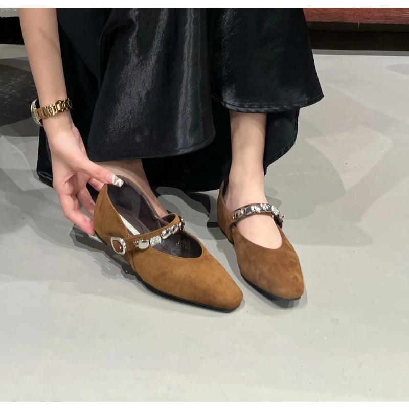 New Style Luxury Women's Pointed Toe Women's Elegant Party Daily Low Heels Pump Footwear Women Minimalist Flats Shoes