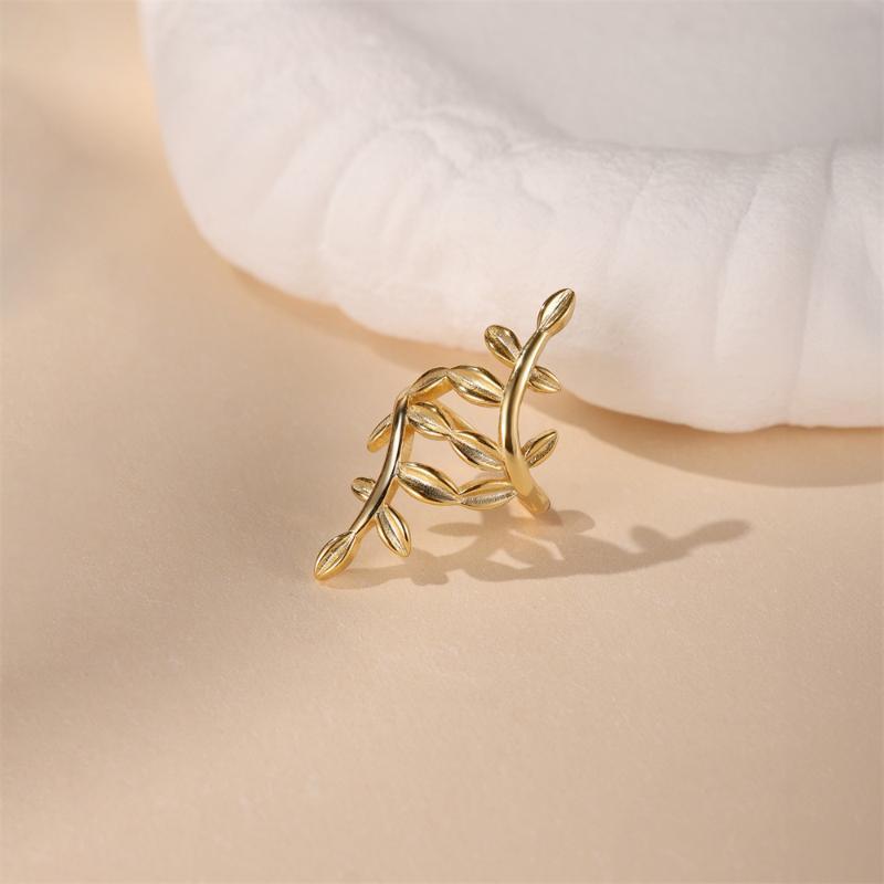 Branch Leaf Ear Cuff Non Pierced Hypoallergenic Vintage Copper Ear Clip Jewelry for Prom Party Wear