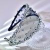 Stylish Black Hollow Mesh Wide-Brim Headband with Rhinestones, Elegant Women's Hair Accessory for Daily, Dating & Party Wear