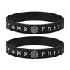 Vnox 12mm Silicone Bracelet for Men, Soft Rubber Silicone Wristband, Nordic Viking Compass Rune Almut Bangle Set
