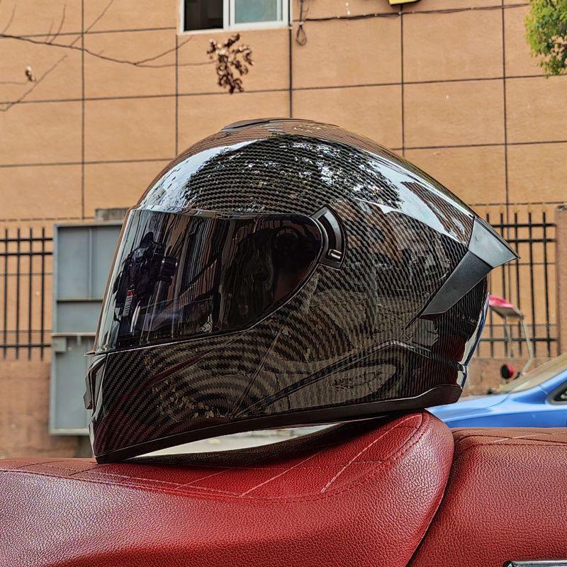 Certified Men's Bluetooth Full-Face Motorcycle Helmet with Trendy Horns for All Seasons.