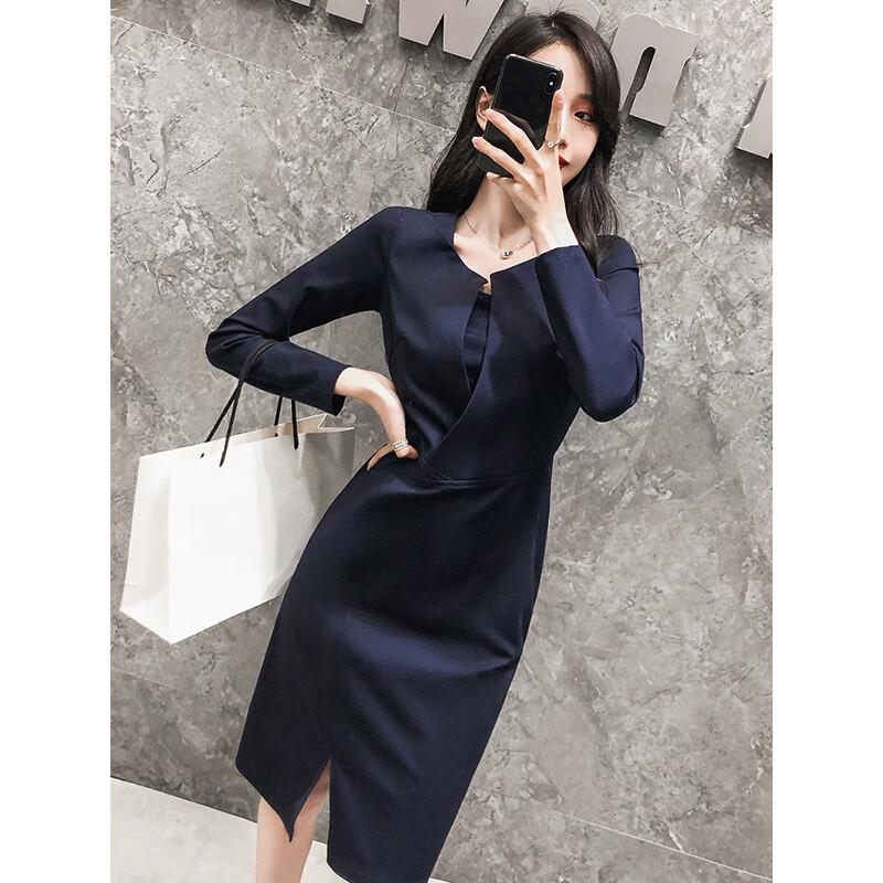 

Женское профессиональное платье Tluoman с V-образным вырезом и приталенного силуэта XL