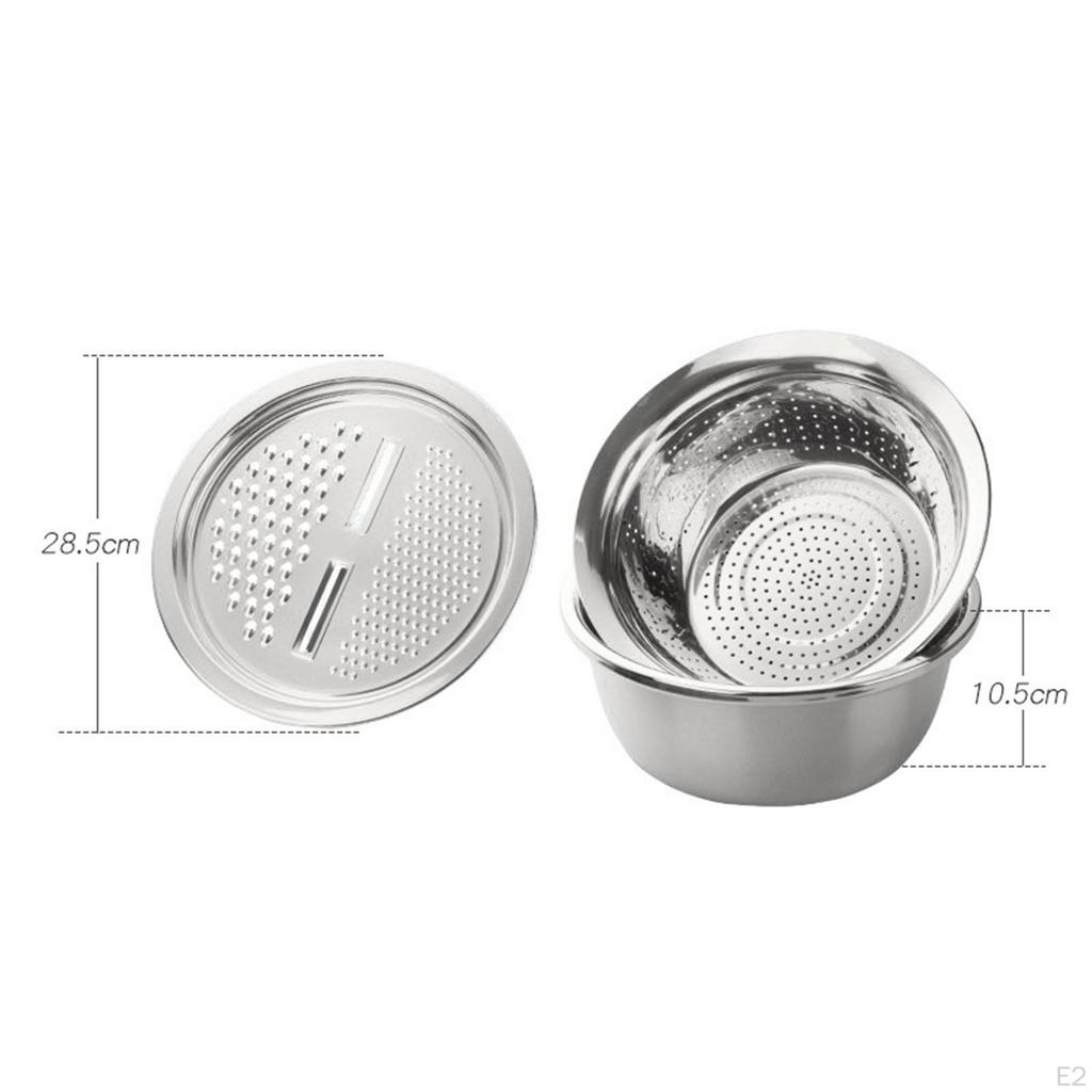 3-i-1 Diskkorg Ingefärsrivare Köksredskap Bärbar Rostfri Bassäng med