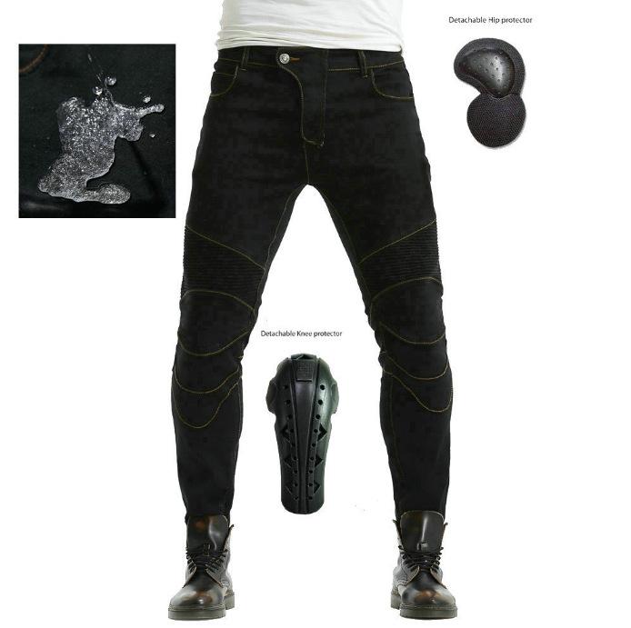 New product motorcycle jeans, four seasons locomotive elastic anti-drop cycling pants, waterproof rain protection, extended protective gear