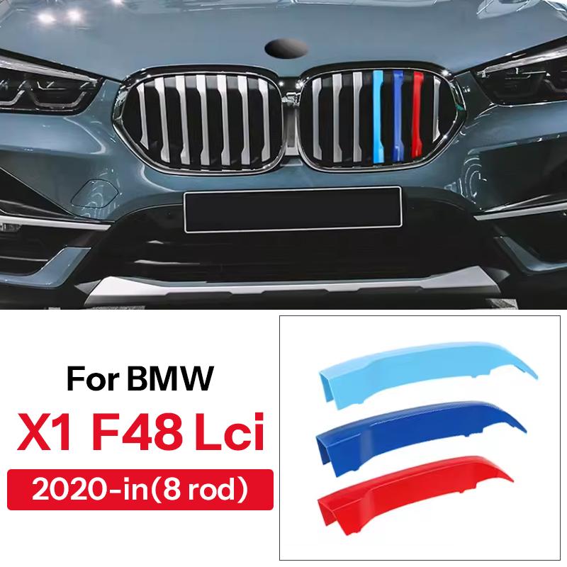 For BMW X1 X2 X3 X4 X5 X6 X7 E84 F48 F49 F39 E83 F25 G01 F26 G02 E70 F15 E53 G05 E71 E72 F16 G06 G07 3Pcs Car Grille Trim Strip
