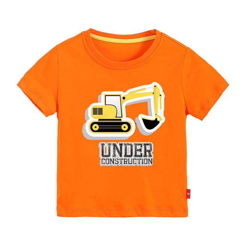 New Boys' Pure Cotton Short-Sleeve Printed T-Shirt - Round Neck Summer Top