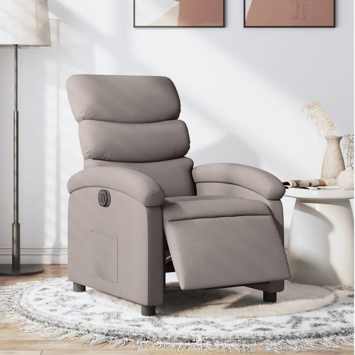 VidaXL Fauteuil inclinable électrique Taupe Tissu, fauteuil électrique pour personnes âgées, fauteuil inclinable, fauteuil, 3203962