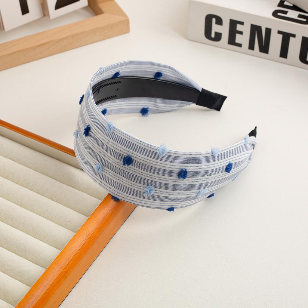 New Checkered Wide Fabric Headband Sweet Academic Vintage Hair Band Non-Slip Toothed Design Korean Retro Hair Accessories
