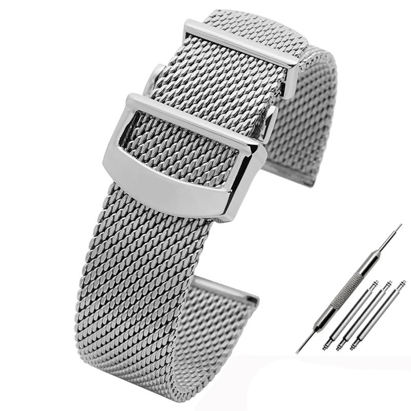 20 мм 22 мм Часовая цепь для IWC PORTUGIESER W391012 IW356505 Серии Высококачественный Миланская сетка Нержавеющая сталь Ремешок для часов 20mm